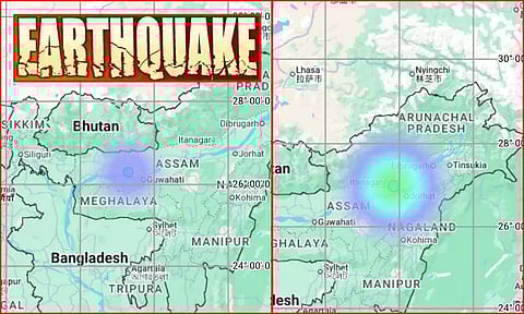 அசாமில் ஒரே நாளில் அடுத்தடுத்து இரண்டு முறை நிலநடுக்கம் - மக்கள் அச்சம்