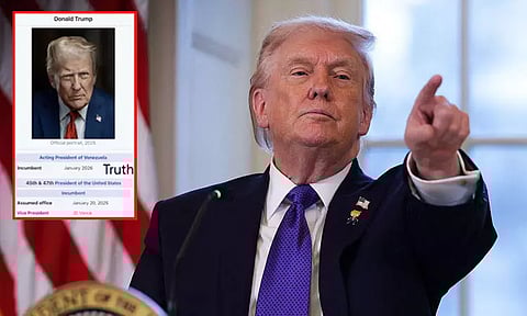 வெனிசுலாவின் தற்காலிக ஜனாதிபதி நான்... புகைப்படம் வெளியிட்ட டிரம்ப்