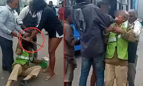 அரைகுறை ஆடையுடன் தெருவில் வலம் வந்த இளம்பெண்... அறிவுரை வழங்கிய பெண் காவலருக்கு அடி, உதை