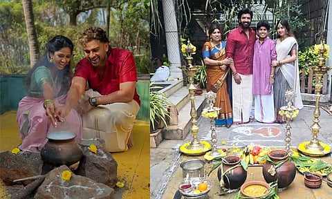 பொங்கல் பண்டிகை கொண்டாடிய சினிமா பிரபலங்கள்...!