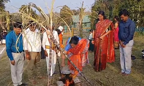 முதுமலை யானைகள் முகாமில் நடைபெற்ற பொங்கல் விழாவில் கலந்துகொண்ட கலெக்டர்