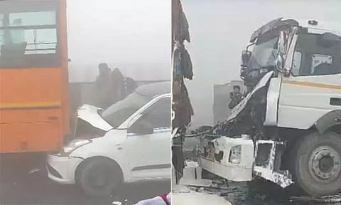 பனிமூட்டத்தால் டெல்லி-லக்னோ தேசிய நெடுஞ்சாலையில் விபத்து - ஒருவர் பலி, 24 பேர் காயம்
