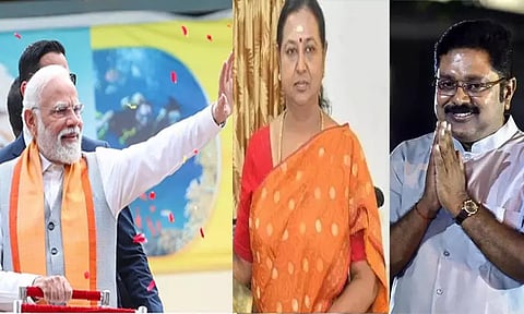 பிரதமர் மோடி பொதுக்கூட்டத்தில் கூட்டணி தலைவர்கள் பங்கேற்பு: டிடிவி தினகரன், பிரேமலதாவை இழுக்கவும் இறுதிக்கட்ட முயற்சி