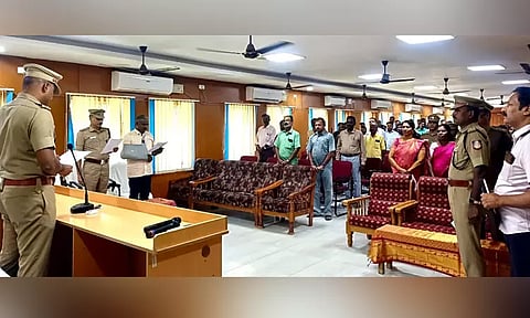 தூத்துக்குடி எஸ்.பி. அலுவலகத்தில் தேசிய வாக்காளர் தின உறுதிமொழி ஏற்பு