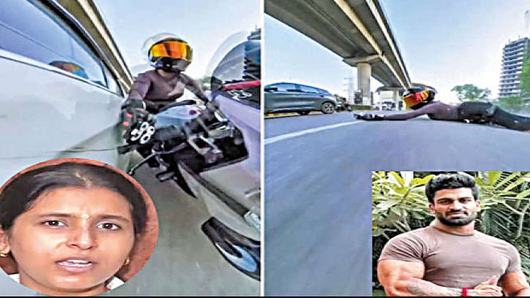 பைக்கில் சென்ற இளம்பெண் மீது கார் மோதல் - ராஜஸ்தானில் டிரைவர் கைது