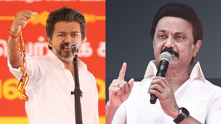மக்கள் முன் நடித்துக்கொண்டிருக்கிறார் முதல்-அமைச்சர் விஜய்: மு.க.ஸ்டாலின் தாக்கு