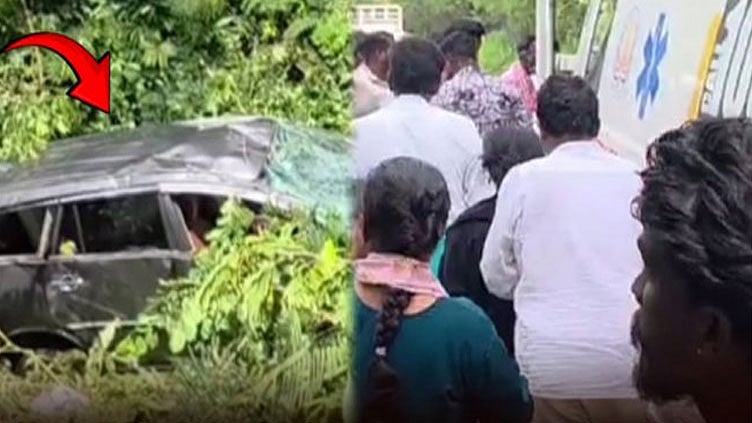 கொடைக்கானல் மலைப்பாதையில் 200 அடி பள்ளத்தில் கார் கவிழ்ந்து 4 பேர் ...