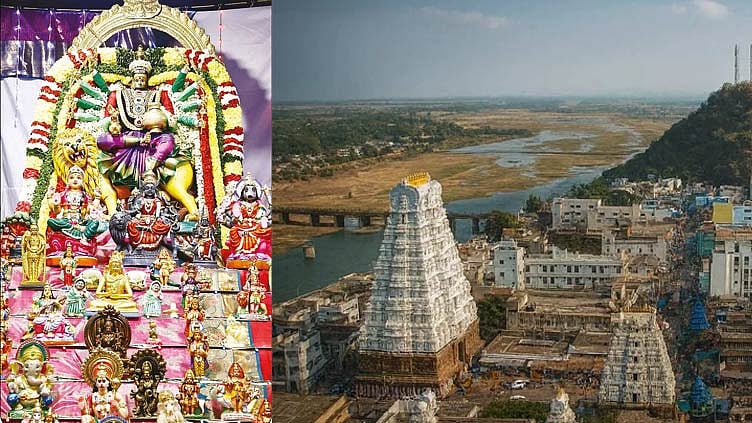 ஸ்ரீகாளஹஸ்தி சிவன் கோவிலில் ‘கூஷ்மாண்ட’ அலங்காரத்தில் எழுந்தருளிய தாயார்