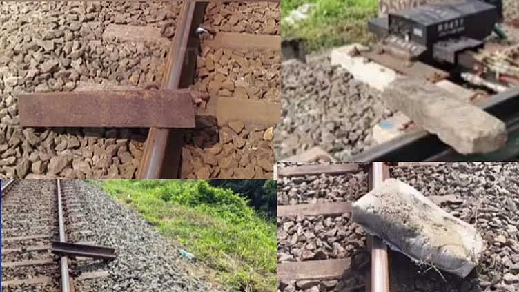 ரெயிலை கவிழ்க்க தண்டவாளத்தில் இரும்பு துண்டுகள் வைப்பு; பீகார் வாலிபர் கைது