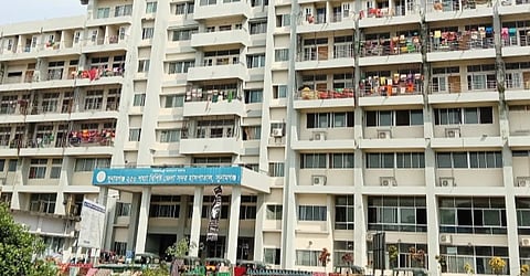 A view of the exterior of the Sunamganj Sadar Hospital