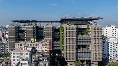An aerial view of BRAC University, located in the capital.