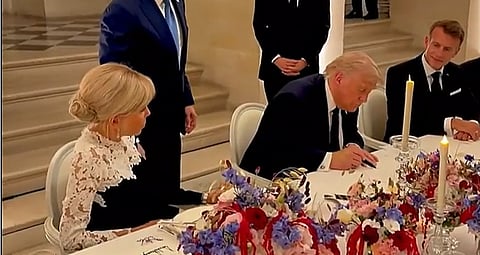 US President Donald Trump signing the Iran deal at Palace of Versailles on 18 June, 2026.