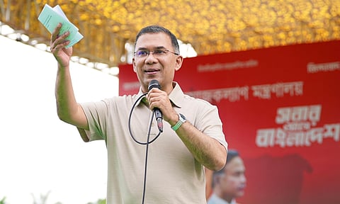 Prime Minister Tarique Rahman addressed a rally at the Moulvibazar Government High School ground today. 