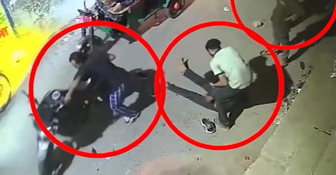 A CCTV screengrab shows Sajid Chowdhury Rafi being attacked by assailants in a premeditated attack on Ibrahimpur Road in the early hours of 9 June.