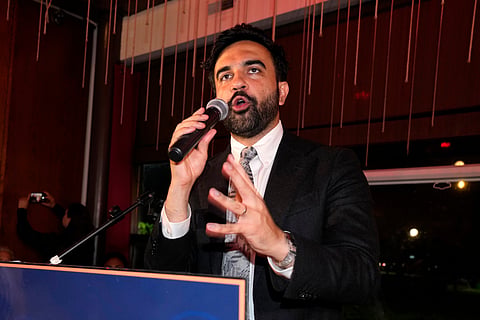 New York City Mayor Zohran Mamdani, speaks to supporters for Democratic congressional candidate Darializa Avila Chevalier during an election night watch party, 23 June 2026, in New York.