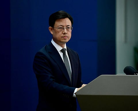  A photo of Chinese Foreign Ministry spokesperson Guo Jiakun 