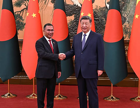 Prime Minister Tarique Rahman on June 26, 2026 began talks with Chinese President Xi Jinping at the Great Hall of the People in Beijing.