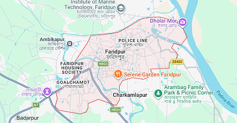 A Google Map screenshot showing Faridpur.