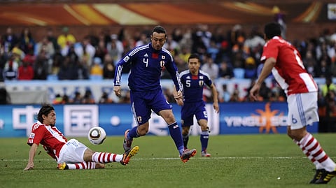 Marcus Tulio Tanaka playing for Japan during the 2010 FIFA World Cup. 