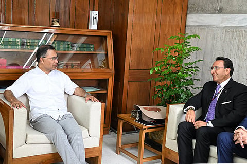 Augie Fabela, Chairman of VEON, the parent company of Banglalink, pays a courtesy call on Prime Minister Tarique Rahman at the Prime Minister's Office in the Jatiya Sangsad Bhaban on June 29, 2026. 