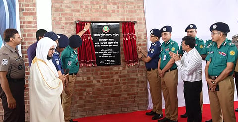 IGP inaugurates the newly constructed Borkau Police Camp at RAJUK Central Mechanical Stack Yard of Purbachal New Town Project.