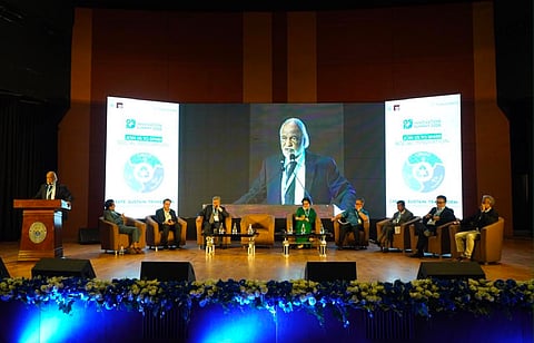 Moyeen Khan speaking at the social business summit at North South University (NSU) in Dhaka