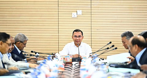 Prime Minister Tarique Rahman chairs the 121st meeting of the National Implementation Committee for Administrative Reorganisation (NICAR) at the Cabinet Division conference room at the Secretariat on Wednesday.