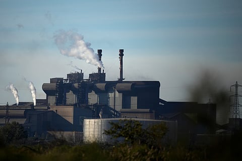 The ArcelorMittal steel plant sits in Fos-sur-Mer, southern France, 7 Nov 2022.