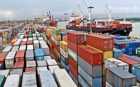 The Chittagong Port in Bangladesh, the country's primary seaport handling the majority of its imports and exports.
