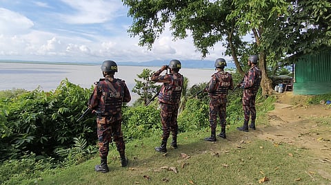 BGB officials are patrolling along the border with Myanmar