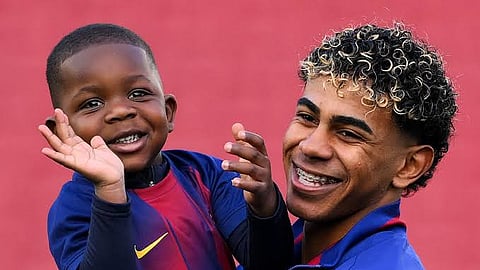 Lamine Yamal with his younger brother Keyne Yamal