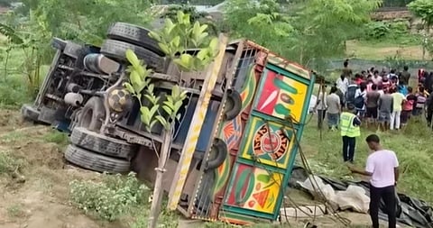 At least 15 people were killed and eight others injured as a truck carrying iron rods plunged into roadside ditch on Dhaka-Tangail-Northern region Highway on 25 May 2026.