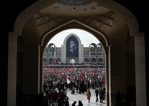 Mourners at the Grand Mosalla in Tehran