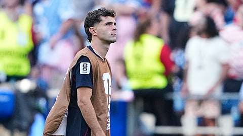 United States' Christian Pulisic (10) reacts following the World Cup Round of 16 match between the United States and Belgium in Seattle on Tuesday
