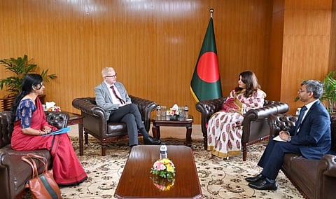 Country Manager of UNOPS Sudhir Muralidharan meets Shama Obaed Islam, State Minister for Foreign Affairs at the Ministry of Foreign Affairs on Tuesday. 