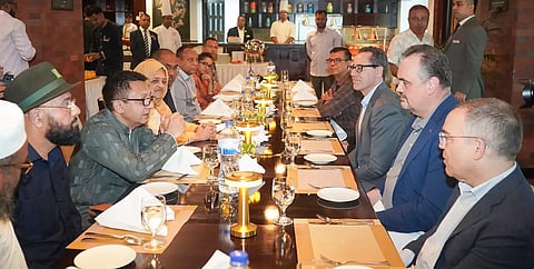 US Ambassador to Bangladesh Brent T. Christensen and members of his delegation met Commerce, Industries, Textiles and Jute Minister Khandaker Abdul Muktadir at a breakfast meeting in Sylhet on Tuesday