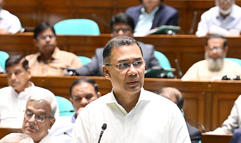 Prime Minister Tarique Rahman speaks in Parliament on Wednesday, outlining the government’s diplomatic efforts to ensure a peaceful and swift resolution to the Rohingya crisis.