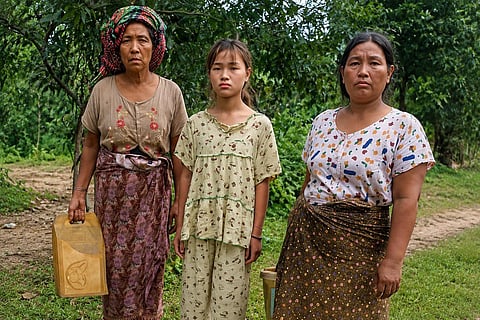Three women who were detained during an operation by the Garjanbunia Border Outpost under the Cox's Bazar Battalion (34 BGB).
