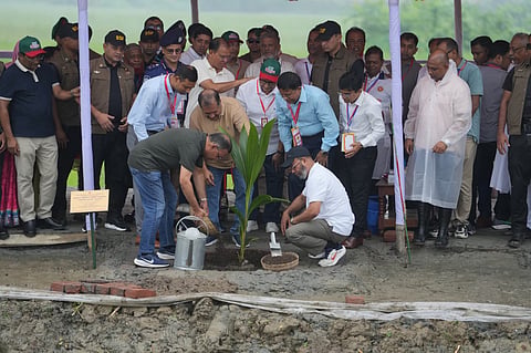 Prime Minister Tarique Rahman plants trees in Gournadi, Barishal on Monday