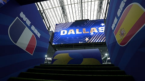 The pitch entrance at Dallas Stadium two days before the France v Spain semi-final at the 2026 FIFA World Cup, in Arlington, Texas, US, July 12, 2026