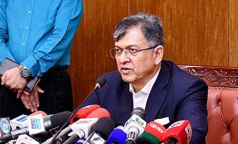 Home Minister Salahuddin Ahmed speaks to journalists about the current issues at the Home Ministry in Bangladesh Secretariat on Thursday.