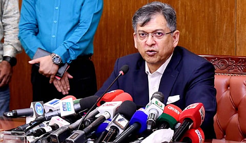 Home Minister Salahuddin Ahmed speaks to journalists about the current issues at the Home Ministry in Bangladesh Secretariat on Thursday.