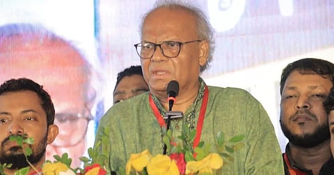 BNP Senior Joint Secretary General Ruhul Kabir Rizvi speaks at the programme in the capital's Jatrabari on July 18, 2026.