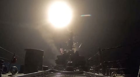 A munition is launched at an unknown location, during what U.S. Central Command (CENTCOM) says are strikes on Iran, in this screen grab taken from a handout video released on July 15, 2026. U.S. Central Command