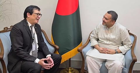 Charge d’affaires at the High Commission of Singapore Mitchel Lee meets Adviser and Spokesperson of the Prime Minister’s Office Mahdi Amin on July 21, 2026.