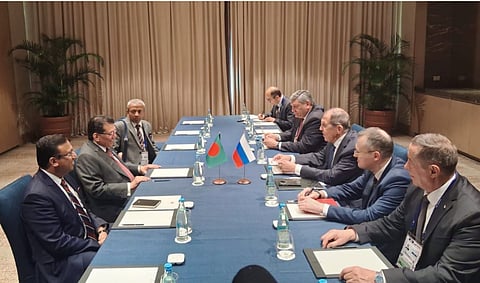 Foreign Minister Dr Khalilur Rahman and Russian Foreign Minister Sergey Lavrov hold bilateral talks on strengthening Bangladesh-Russia cooperation, particularly in the energy sector, in Manila, the Philippines, on Wednesday.