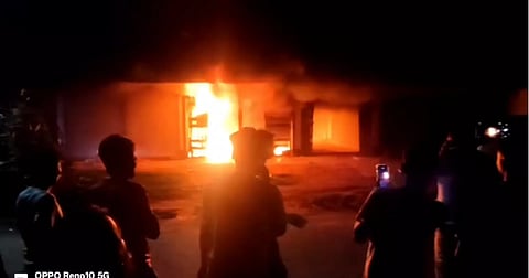 Fire broke out at a TCB dealer's warehouse in Chapainawabganj