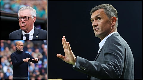 Carlo Ancelotti (Top-L), Pep Guardiola (Bottom-L), Paolo Maldini