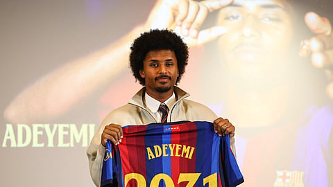 FC Barcelona unveil new signing Karim Adeyemi
