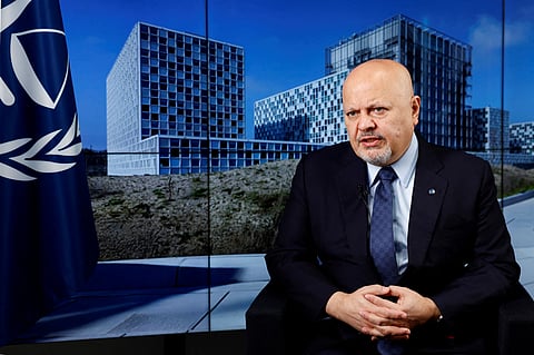 International Criminal Court (ICC) Prosecutor Karim Khan talks during an interview with Reuters in The Hague, Netherlands on January 16, 2025.(File Photo)